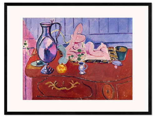 Ingelijste kunstdruk Still Life with Pewter Jug, 1910