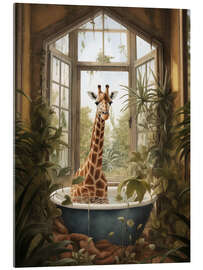 Acrylic print Giraffe in jungle bathroom - Olga Telnova