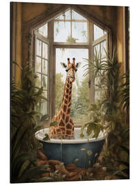 Obraz na aluminium Giraffe in jungle bathroom - Olga Telnova