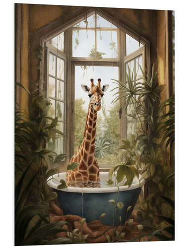 Obraz na PCV Giraffe in jungle bathroom