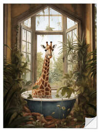 Wall sticker Giraffe in jungle bathroom - Olga Telnova