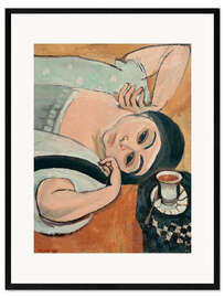 Stampa artistica con cornice Laurette with Coffee Cup, 1917