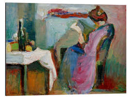 Alubild Leserin im violetten Kleid, 1898