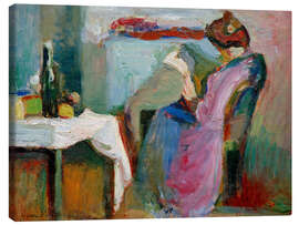 Quadro em tela Reader in a Violet Dress, 1898 - Henri Matisse