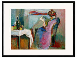 Gerahmter Kunstdruck Leserin im violetten Kleid, 1898