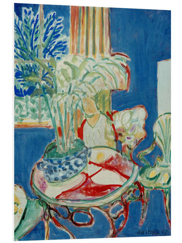 Tableau en PVC Petit intérieur en bleu, 1947