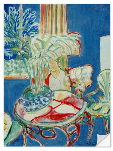 Selvklæbende plakat Interior in Blue, 1947