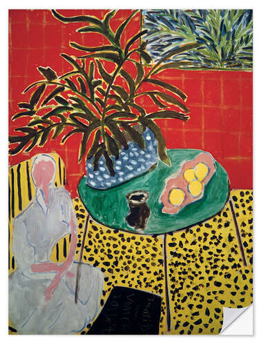 Självhäftande poster Interior with Black Fern, 1948