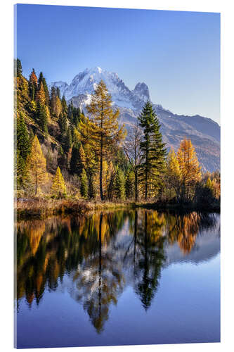 Akrylbilde Autumn on the Mont Blanc massif, Chamonix, France