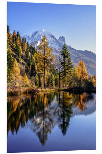 Foam board print Autumn on the Mont Blanc massif, Chamonix, France