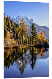 Foam board print Autumn on the Mont Blanc massif, Chamonix, France