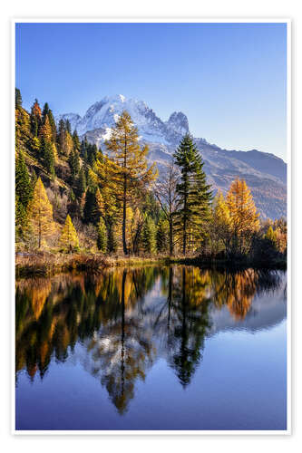 Poster Herbst am Mont Blanc Massiv, Chamonix, Frankreich