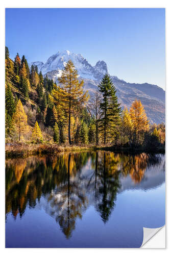 Vinilo para la pared Autumn on the Mont Blanc massif, Chamonix, France