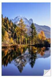 Vinilo para la pared Autumn on the Mont Blanc massif, Chamonix, France