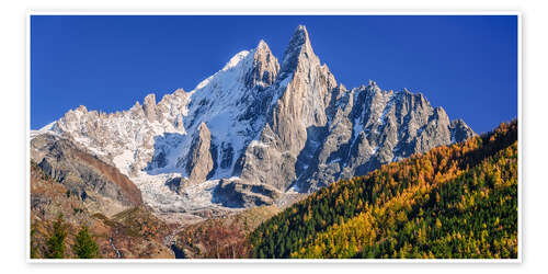 Poster Mont Blanc Massiv, Chamonix, Frankreich