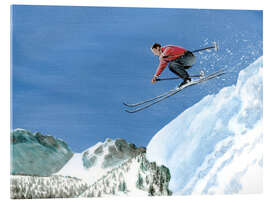 Akrylbilde Ski Jumper with Red Sweater - Sarah Morrissette