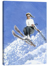 Lienzo Skier with White Sweater - Sarah Morrissette