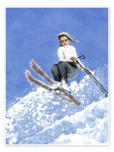 Plakat Skier with White Sweater