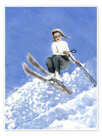 Wall print Skier with White Sweater - Sarah Morrissette