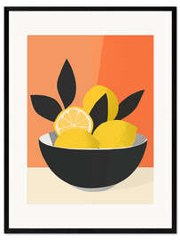 Impresión de arte enmarcada Decorative still life with lemons