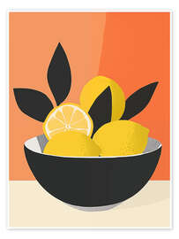 Póster Decorative still life with lemons