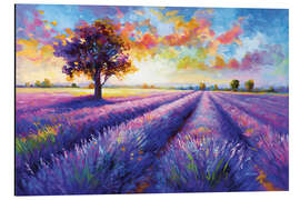 Obraz na aluminium Colourful lavender field landscape - Leon Devenice
