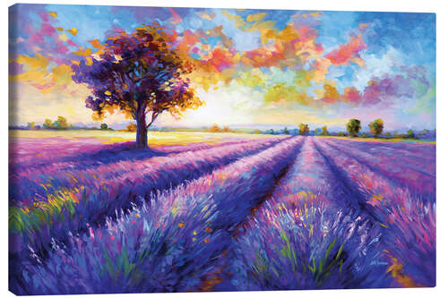 Canvas print Colourful lavender field landscape