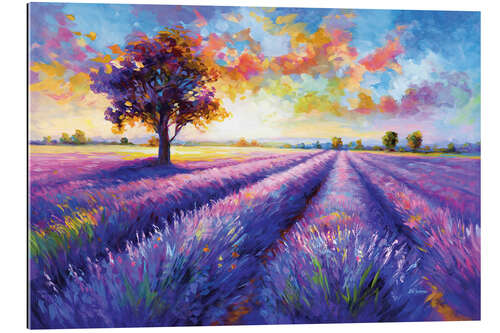Gallery print Colourful lavender field landscape