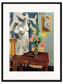 Plakat artystyczny premium w ramie Plaster Torso and Bouquet, 1919