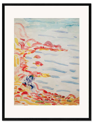 Ingelijste kunstdruk Japanese Woman by the Sea, 1905