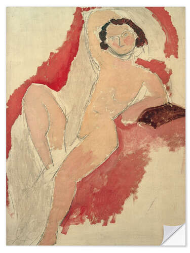 Adesivo murale Large Seated Nude, Brouty, 1909