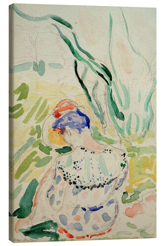 Leinwandbild Rückenansicht einer sitzenden jungen Frau, 1905