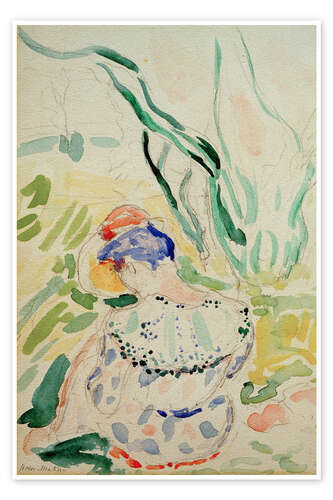 Poster Jeune femme assise de dos, 1905