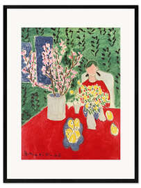 Kunsttryk i ramme Plum blossoms, green background, 1948