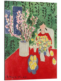 Magnettafel Pflaumenblüten, grüner Hintergrund, 1948