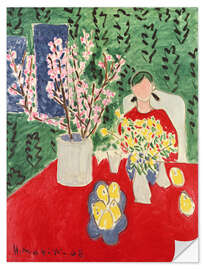 Vinilo para la pared Plum blossoms, green background, 1948