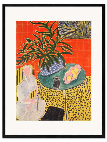 Plakat artystyczny premium w ramie Interior with Black Fern, 1948