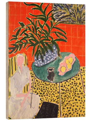 Print på træ Interior with Black Fern, 1948