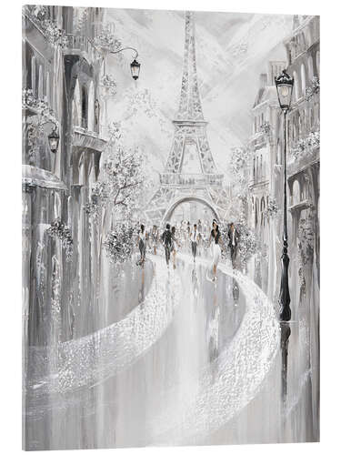 Tableau en verre acrylique Eiffel Tower Silhouettes, Paris