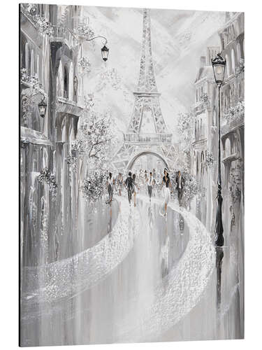 Tableau en aluminium Eiffel Tower Silhouettes, Paris