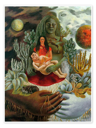 Poster The Love Embrace of the Universe, the Earth, Myself, Diego, and Señor Xolotl, 1949