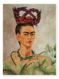 Wall print Self-Portrait With Braid, 1941 - Frida Kahlo