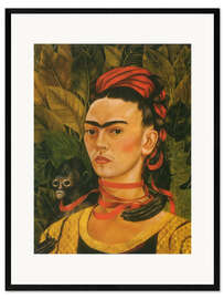Ingelijste kunstdruk Self-Portrait With Monkey, 1940