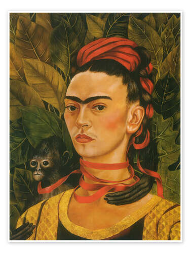 Poster Self-Portrait With Monkey, 1940