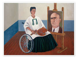 Wall print Self-portrait with portrait of Dr. Farill, 1951 - Frida Kahlo