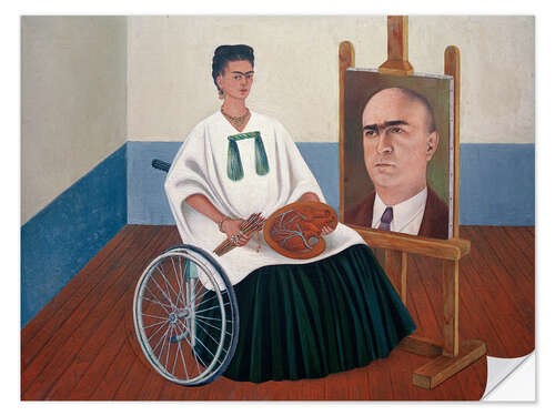 Självhäftande poster Self-portrait with portrait of Dr. Farill, 1951