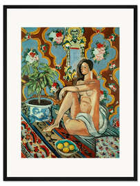 Gerahmter Kunstdruck Dekorative Figur vor ornamenalem Hintergrund, 1925 - Henri Matisse