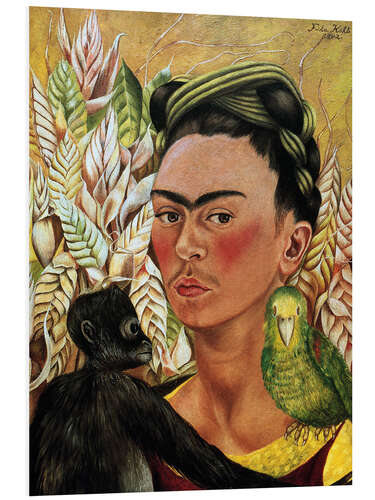 PVC-tavla Self-portrait with Monkey and Parrot, 1942