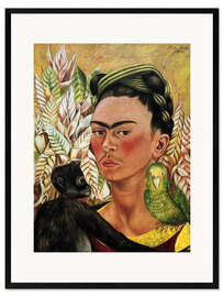 Framed art print Self-portrait with Monkey and Parrot, 1942
