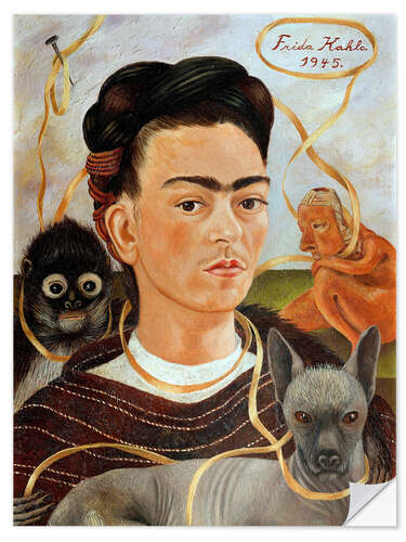 Sisustustarra Self-Portrait with Small Monkey, 1945